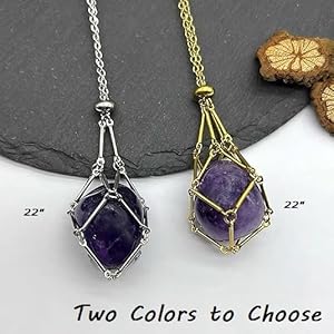 Handmade Crystal Stone Holder Necklace with Adjustable Cage, Valentine's Day Christmas Gift