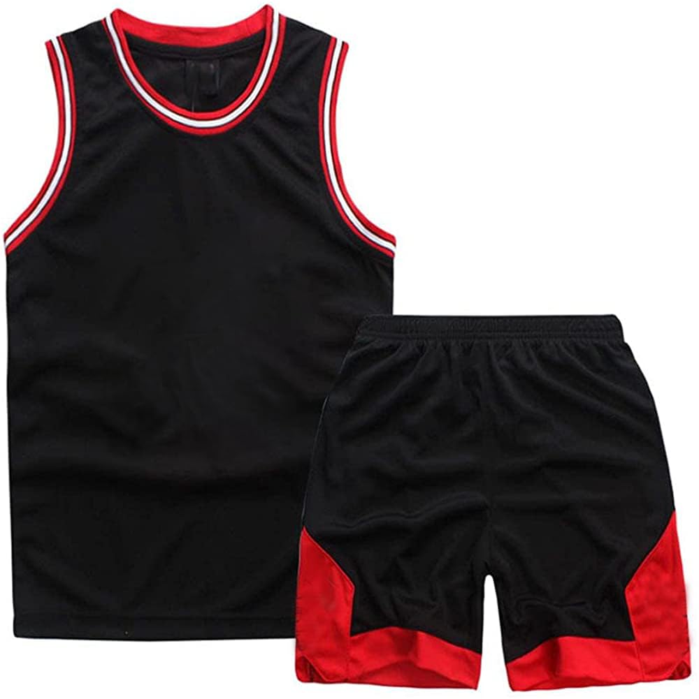 FUTERLY Completo Basket Bambino,2 Pezzi Completo Basket Ragazzo,Divisa Basket Bambino,Senza Maniche Maglia Basket Bambino,Canotta Basket Bambino e Pantaloncini,Completino Basket Bambino 4-14 Anni