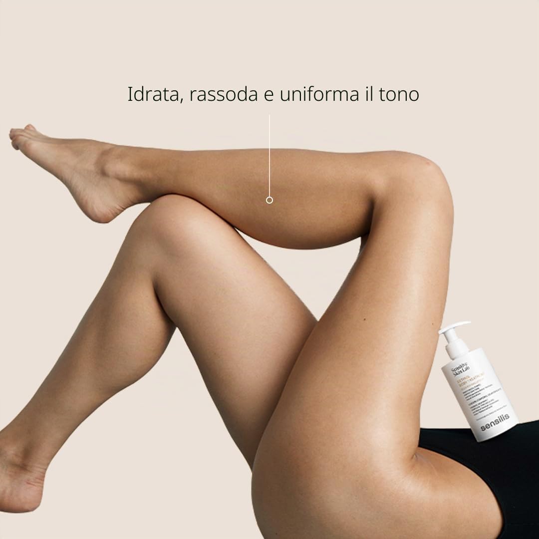 Sensilis Retinol Body Treatment - Lozione per il corpo rassodante e idratante, unifica il tono, con retinolo, per pelli sensibili - 200 ml
