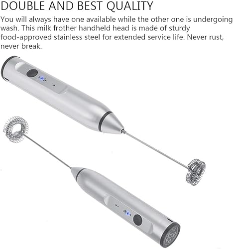 Miniatura 7 de Espumador de leche, fabricante de espuma eléctrica de mano recargable por USB con 2 batidores, mini licuadora y mezclador eléctrico para café a