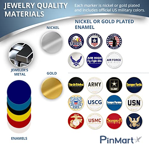 Pinmart Officially Licensed United States Veteran Marine Corps Bundle Pack Of 9 Golf Ball Markers - Golf Accessories For Men And Women – Magnetic Veteran Golf Ball Markers Set Of 9 Markers #TOP2