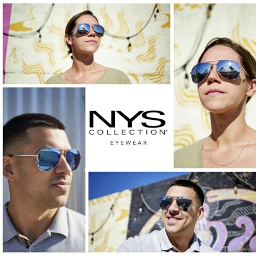 NYS Collection Premium Polarized Classic Aviator Sunglasses, Lightweight Frame, 63mm Lenses, UV400 for Men & Women3