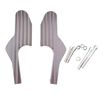 FLAWISH Passenger Foot Peg Extensions Extended Footpegs for Vespa GTS 300ie Titanium
