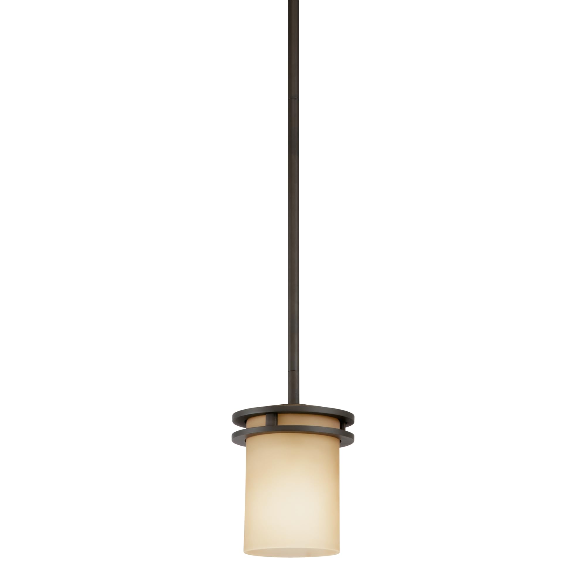 Kichler Hendrik 7.5" 1 Light Mini Pendant with Light Umber Etched Glass Olde Bronze®