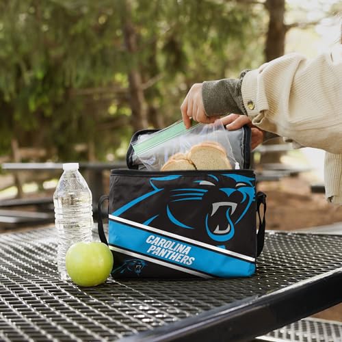 Foco CONFBLGSTP6CP Carolina Panthers Big Logo Stripe 6 Pack Cooler thumb #2