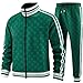 Aiozowa Track Suits for Men Set Plaid Jogging Tracksuit Mens 2 Piece Sweatsuits Jogger Sweat Suits Two Piece Sport Leisure Clothes Outfits Green KEW-KE07-M