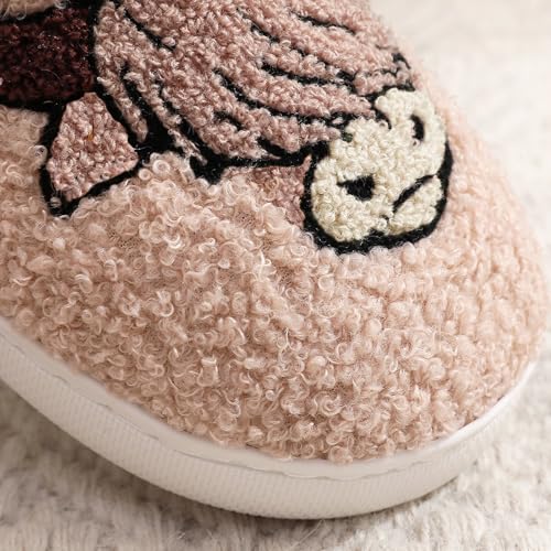 Image of Cute Animal Slippers for Women Man Cartoon Animal Slippers for Woman Fuzzy Memory Foam Winter Warm Fluffy Shoes