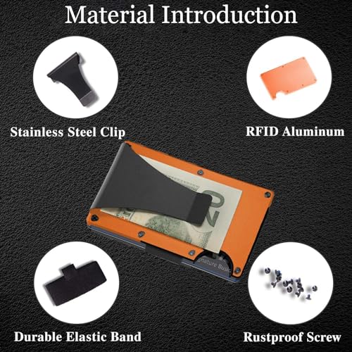 Image of Minimalist Wallet with RFID Blocking,Slim Credit Card Holder with Aluminum Money Clip wallet for Men and Women,Metal Wallets for Mens Front Pocket as Gifts