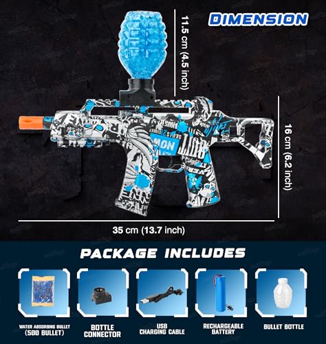 Image of Zest 4 Toyz Shooting Gun for Kids | Foam Blaster Gun for Outdoor Activities with 500 Bullets | Electric Water Bomb Gun with Rechargeable Battery for Boys and Girls