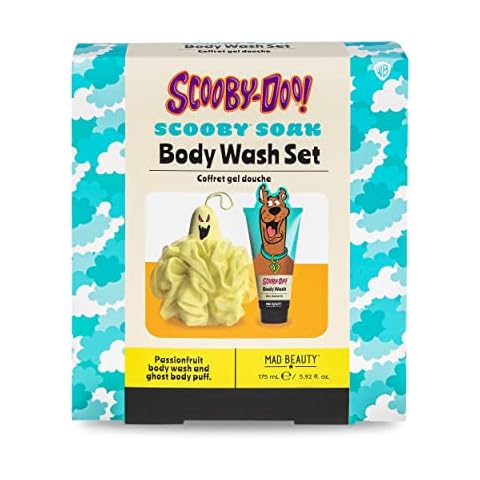 MAD Beauty, Scooby-Doo Body Wash Set, Ghost Shaped Puff, Passionfruit Body Wash, Relax & Unwind, Great Gift, Classic Cartoons Cover