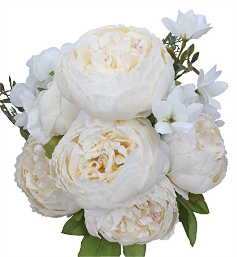 Duovlo Artificial Peony Silk Flowers Fake Flowers Vintage Wedding Home Decoration,Pack of 1