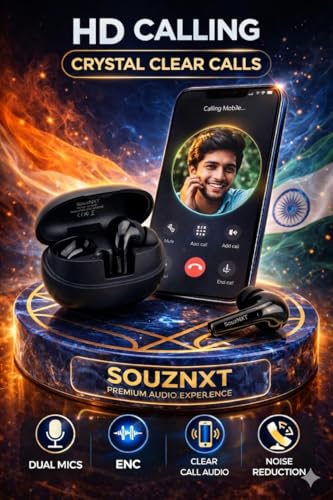 Image of Supreme Wireless Earbuds, Bluetooth 5.4, Quad Mic ENC Noise Cancellation, 72H Playback, Deep Bass, Fast Charging (Black)