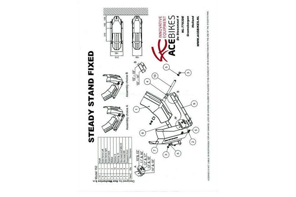 SteadyStand fijo de 10 a 19 pulgadas Caballete delantero de la motocicleta