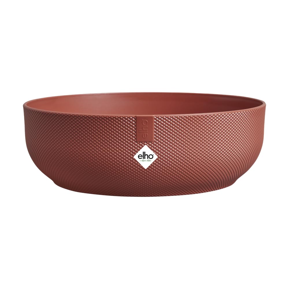 Elho Group Jazz Bowl 28Cm Tuscan Waterproof Recycled Plastic Planter Pot Indoor Use Red