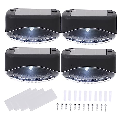 balacoo 4 Pack Solar Deck Step Lights Waterproof Outdoor Led Stair Lamp Solar-Powered Fence Garden Lights for Stairs Patio Deck