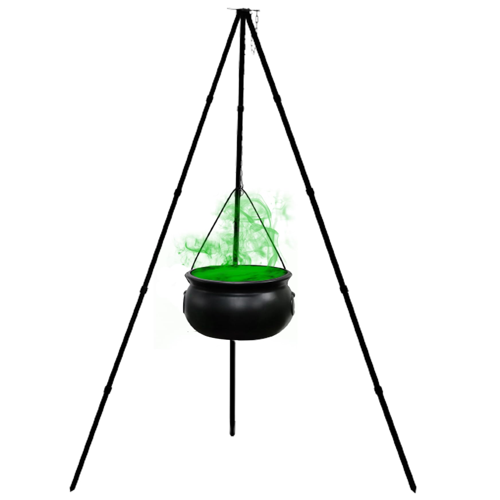Grsrkep Witches Cauldron Large Witches Cauldron on Tripod with Lights Halloween Decorations Black Witch Decor for Outedoor Halloween Yard Decorations