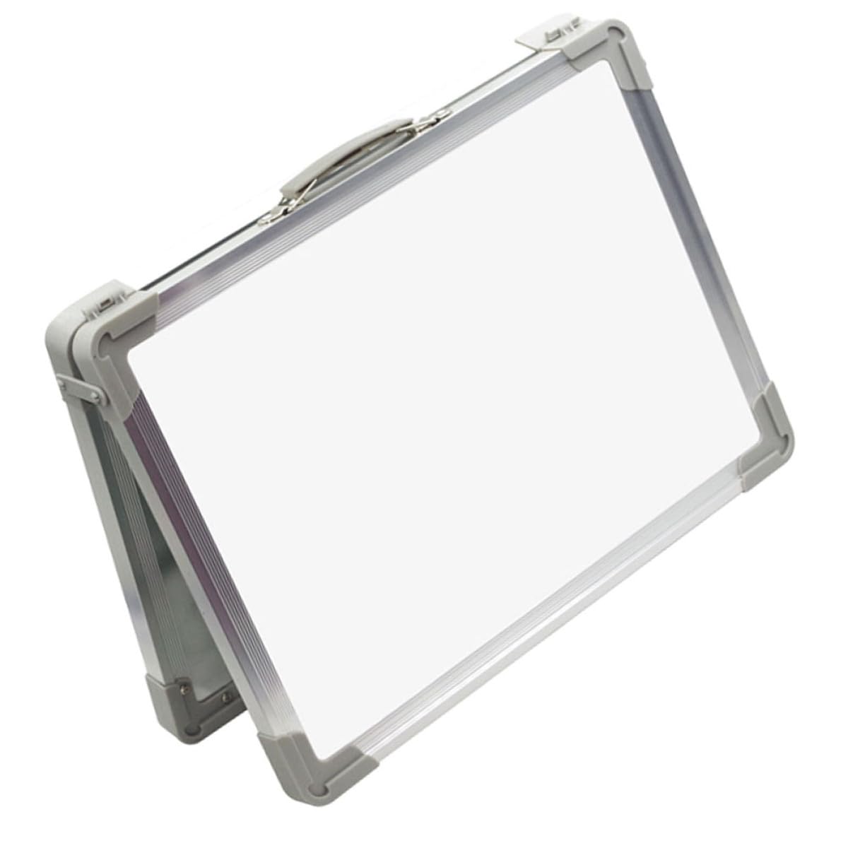 Lavagna Bianca Cancellabile Bifacciale Pieghevole Magnetica da Tavolo, Mini Lavagnetta Portatile Leggera Supporto per Appunti e Promemoria, per Ufficio e Studio