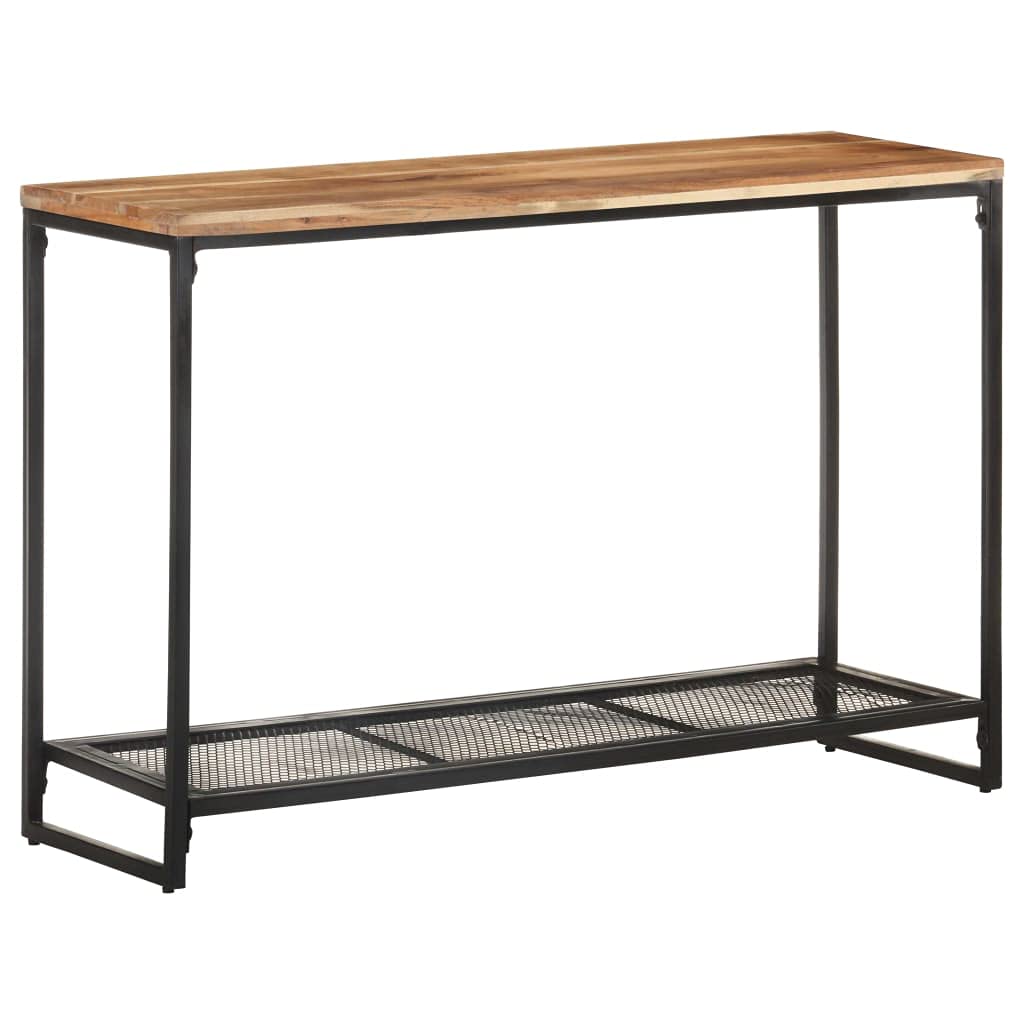 SXZenSpace Console Table 110x35x75 cm Solid Acacia Wood & Iron Legs Rustic Hallway Side for Living Room Bedroom Corridor