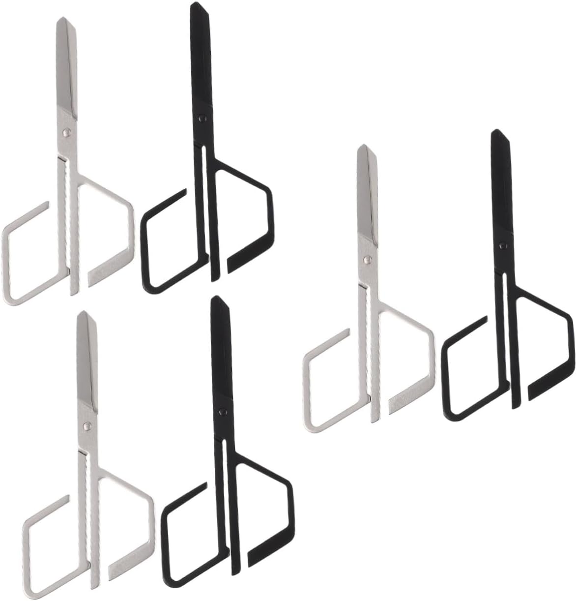 3sets Stainless Steel Nose Hair Scissors for Men Manual Trimming Tools for Nose Hair Beard Eyebrow Grooming Lightweight Portable Design Includes Scissor 2pcs*3