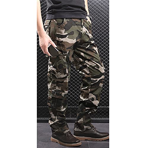 Men's Relaxed Fit Casual Military Trousers Multi Pocket Camo Pants Lightweight Hiking Outdoor Combat Cargo Britches3