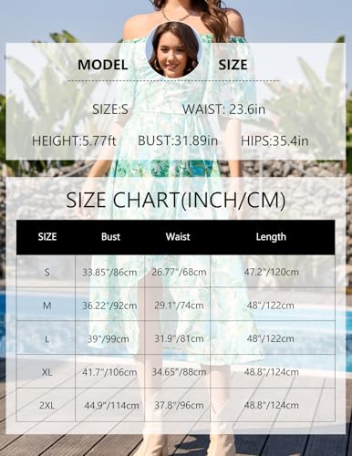 Image of Bridesmay Women's Floral Midi Dress Short Sleeve Summer Casual Dress Flowy Beach Wedding Guest Square Neck Sundress