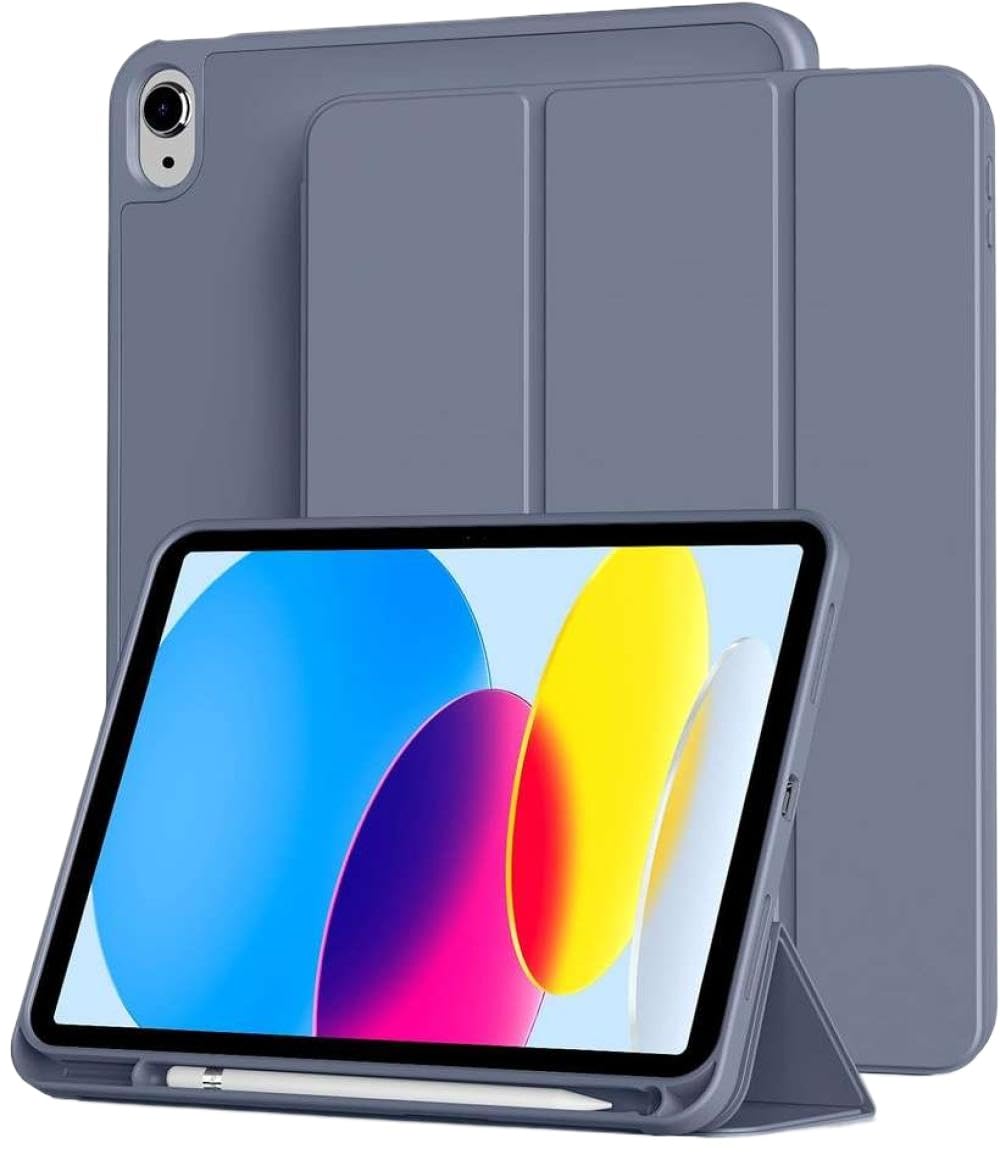 Étui avec support à trois volets violet gris idéal pour travailler en déplacement sur écran 11" - 2