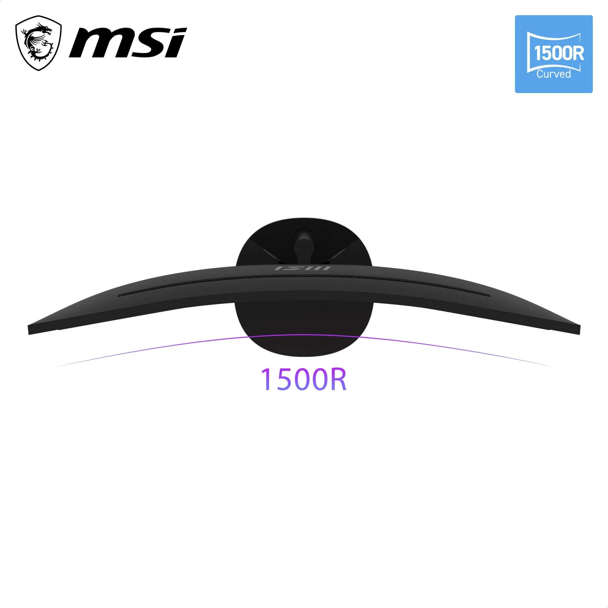 msi PRO MP341CQ E12 – Monitor 34” UWQHD (3440x1440, 1500R) VA, 120Hz, 1ms, HDR Ready, Adaptive-Sync, Eye Care, Altoparlanti Integrati, HDMI 2.0b, DP 1.4a, Senza Cornice, Inclinabile, Compatibile VESA