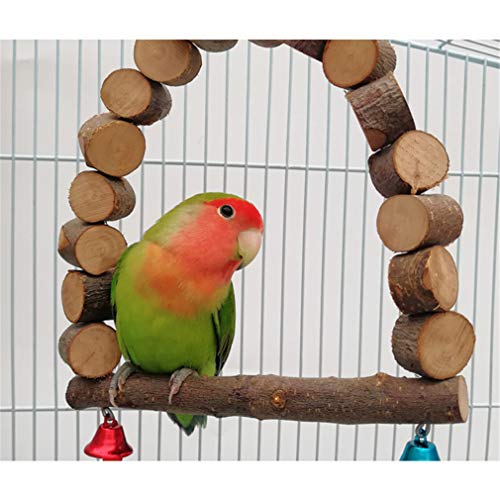 ZHER-LU Papegaai Speelgoed ladder Hangmat Swing voor Papegaai Macaw Afrikaanse Grijze Budgie Cockatoo Bell Chew Toys… - Afbeelding 8