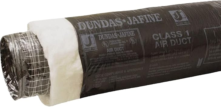 Dundas Jafine Insulated Flexible Duct with Black Jacket, 6-Inches by 25-Feet BPC625R6