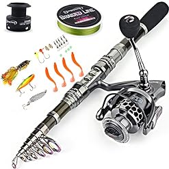 Alternative view of Sougayilang Fishing Rod Combos with Telescopic Fishing Pole Spinning Reels Fishing Carrier Bag for Travel Saltwater Freshwater Fishing