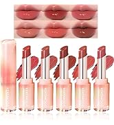 Set of 6 moisturising, solid lip gloss, mirroring, watery light, glassy lips.