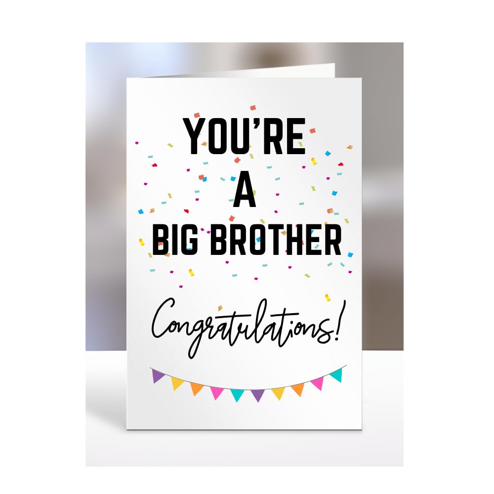 You're a Big Brother card, gifts for men, women, him, her, female, male, presents for Christmas, new, congratulations, baby, you are, A5-173_20 โ image 1