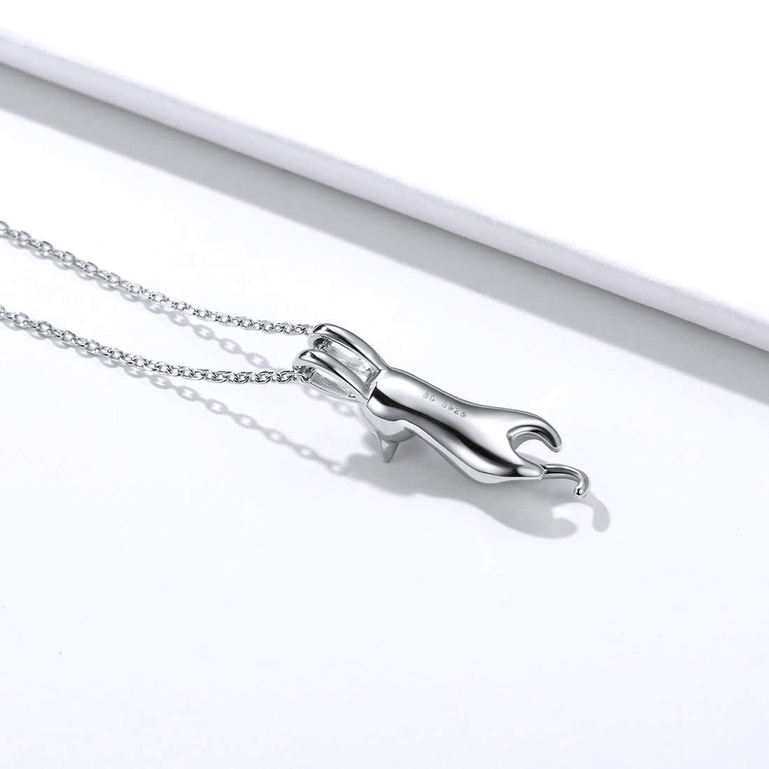ChicSilver Collar Mujer Plata de Ley 925 Colgante Infantil Gato Joyería Cute para Hija