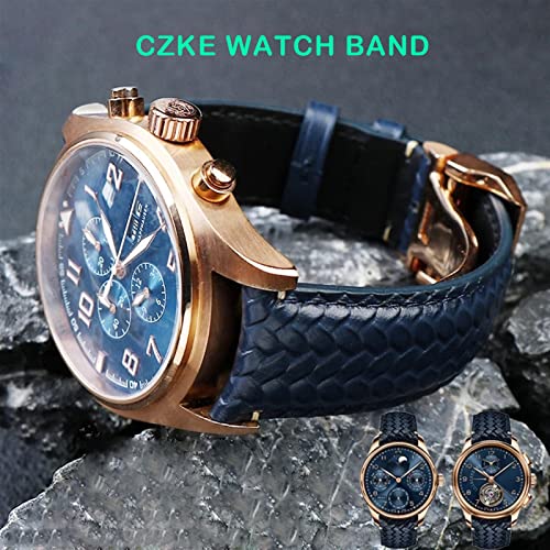 Bracelet montre IWC cuir bleu argent idéal pour le bureau et les sorties - 5