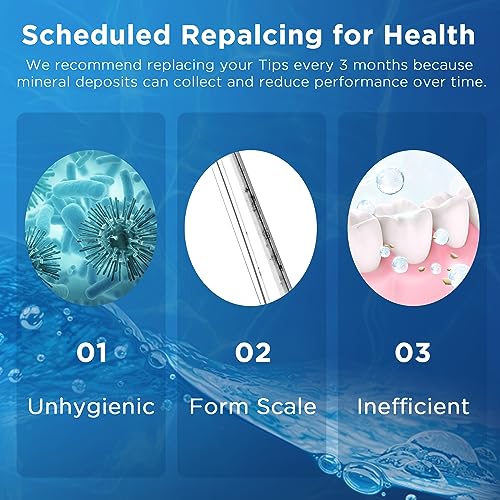 Image of Replacement Tips for Waterpik Water Flosser (6 Brush Head Tips & Storage Case Bundle)