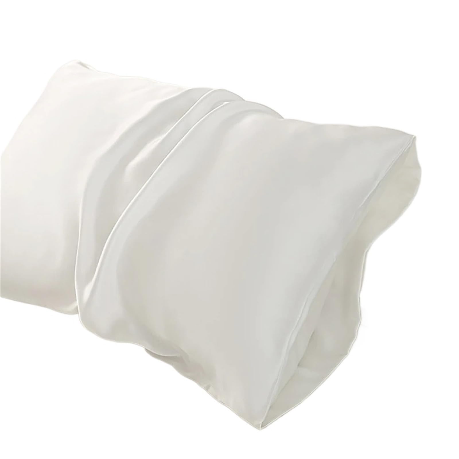 Silk pillowcase Silk Pillow Cover Pillowcase Envelope Pillowcases For Healthy Standard Solid Multicolor(White,51x76CM)