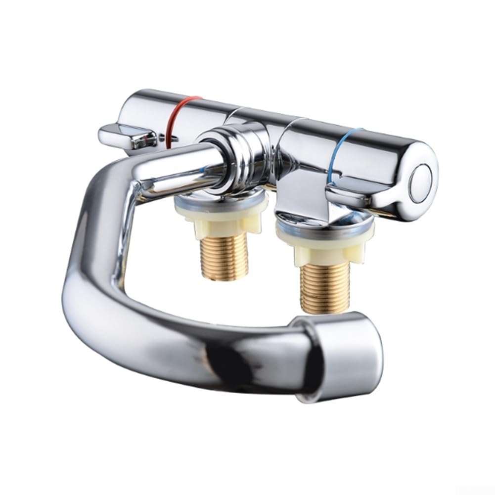 Rubinetto pieghevole a doppia maniglia per lavello da cucina, con beccuccio girevole a 360 gradi, miscelatore per acqua calda e fredda, per camper, barca, roulotte, camper (002)