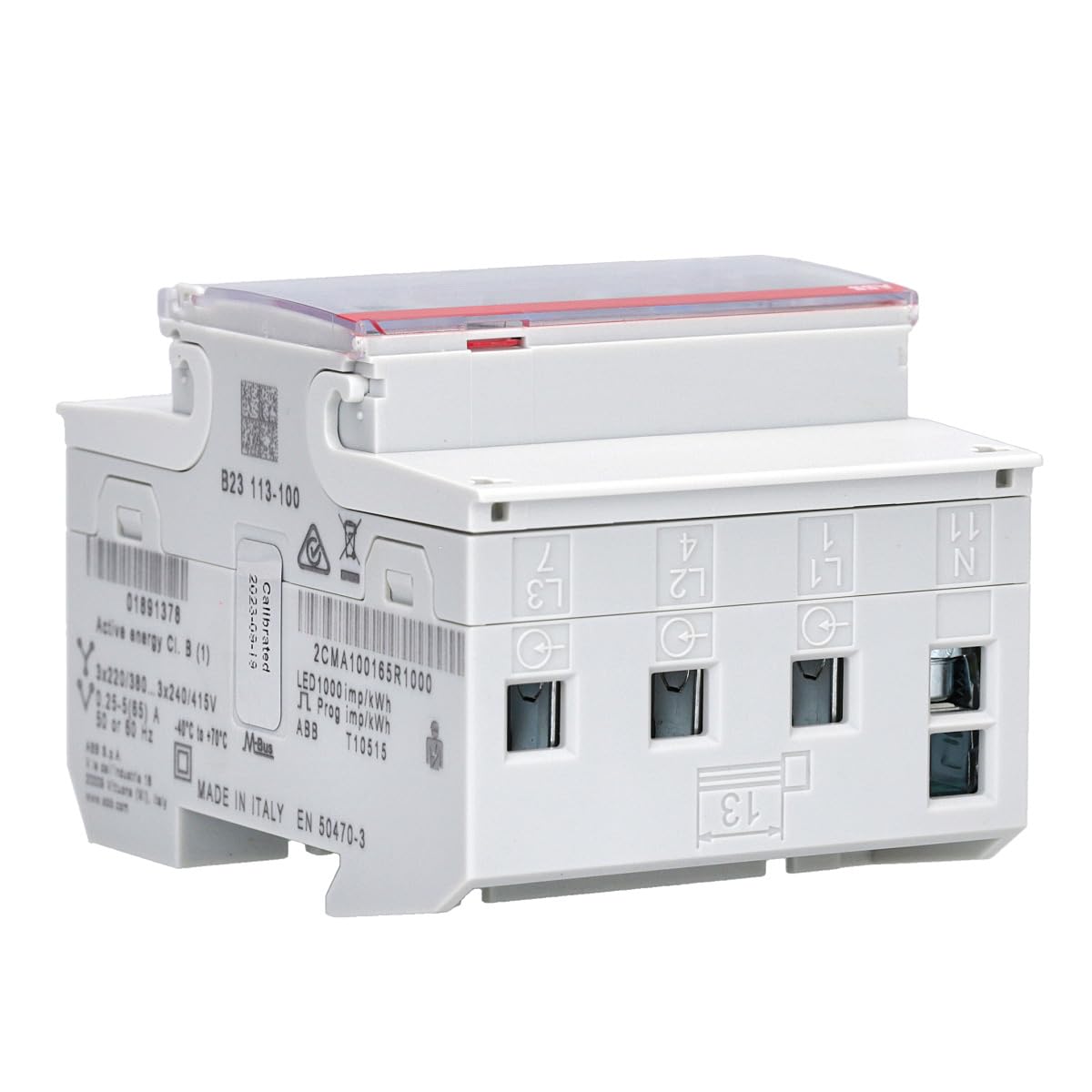Contador de energía eléctrica B23 113-100, digital, clase de energía activa ± 1%, 3 fase, subfunción acero, M-bus (Referencia: ABB 2CMA100165R1000)