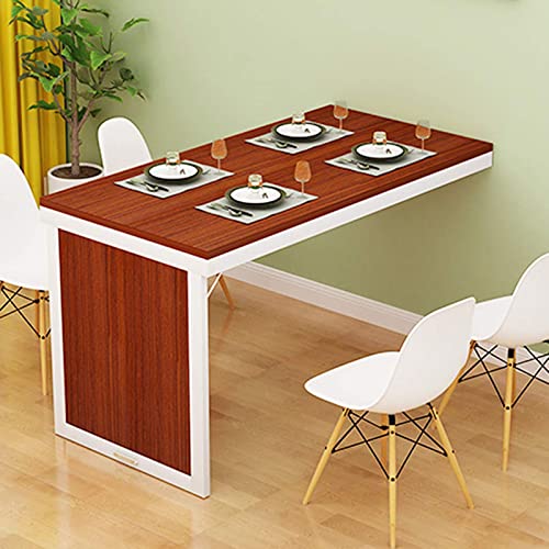 Table pliante murale convertible blanche en bois MDF compacte