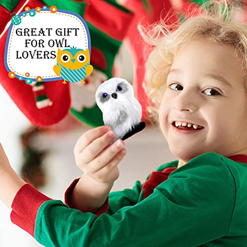 Skylety 6 Pieces Furry Christmas Owl Ornaments Christmas Tree Owl Ornaments Cute Owl Plush Hanging Ornament Fur Animal Ornaments With Gold Ropes For Christmas Trees Hanging Decor, White, Gray, Brown #TOP5