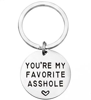 Funny Valentines Gifts for Husband Boyfriend Gifts for from Wife Girlfriend Wedding Birthday, Anniversary Keychain Gifts for Wife Her Him Wifey Hubby,You're My Favorite Keychain