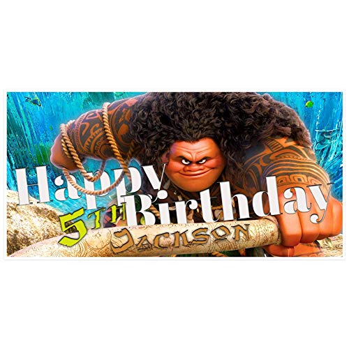 Moana Maui Birthday Banner Personalized Party Backdrop Decoration