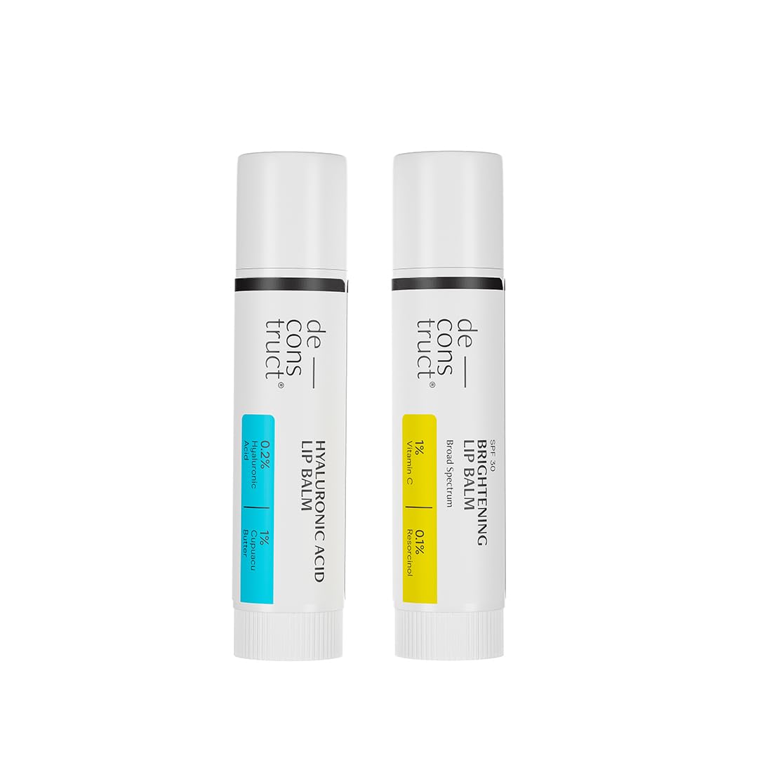 Deconstruct 'S Day & Night Lip Care Duo|1% Vitamin C & 0.1% Resorcinol And 0.2% Hyaluronic Acid & 1% Cupuacu Butter|Lip Balm For Women And Men|4Gm Each|Pack Of 2, Blue