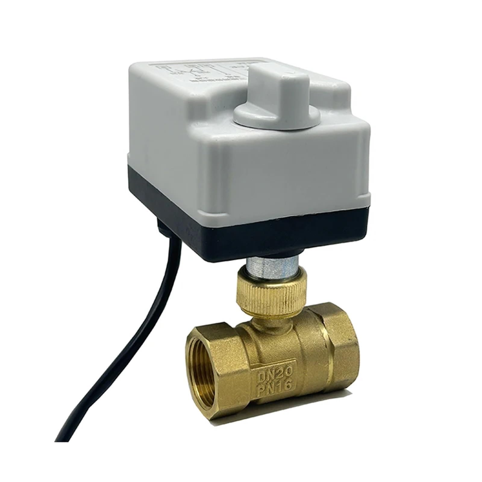 UWUKCJOKQ 3/4" Two Way Motorized Ball Valve With Manual Switch 220V 12V 24V Brass Electric 3-Wire 2 Point Control(220VAC)