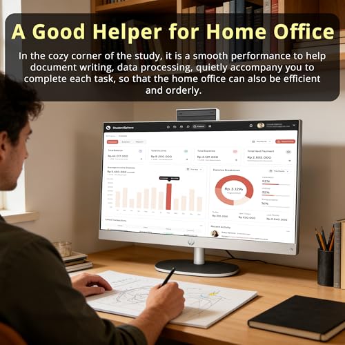 Image of HP 27 inch FHD Touchscreen All-in-One Desktop, Ryzen AI 7 350, 32GB DDR5, 5TB Storage (4TB SSD+1TB Docking Station), AMD Radeon 680M, Wi-Fi 6, Webcam, Wireless Keyboard & Mouse, Win 11 Pro, White
