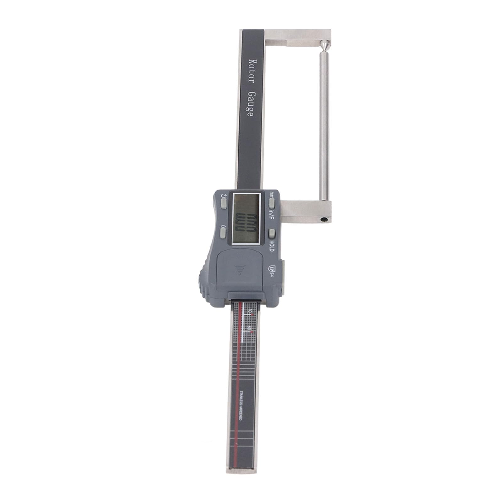 Calibrador Digital de Rotor de Freno, Acero Inoxidable, IP54 Impermeable, Rango 0-80mm, Precisión 0.01mm, con Pantalla Digital y Caja de Almacenamiento
