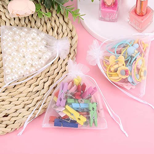 Image of Dealglad 50pcs Drawstring Organza Jewelry Candy Pouch Christmas Wedding Party Favor Gift Bags (3x4 inch, White)