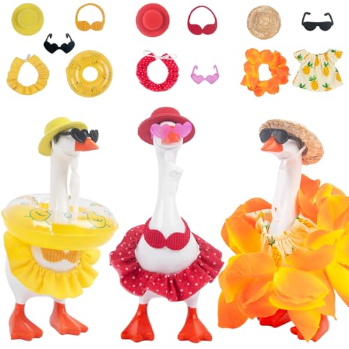 Neowedding 3 Sets Desk Goose Summer Outfit 7 inch Desk Goose Bikini Outfits