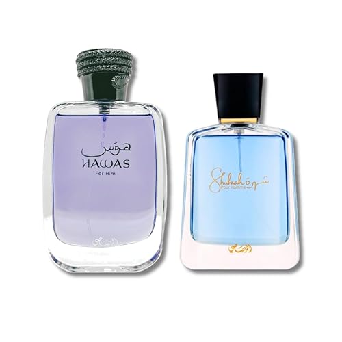 RASASI Hawas For Him EDP 100ML (3.4Oz) & Shuhrah Pour Homme EDP 90 ML (3.0 oz)