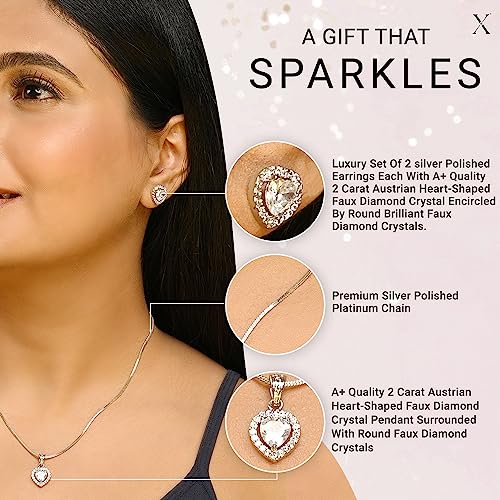 Princess Cut Pendant Set for Him & Her, Option in 10 Different Silver